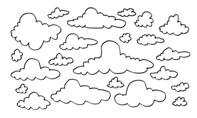 Fototapeta premium Hand drawn weather collection. Flat style vector illustration on white background.