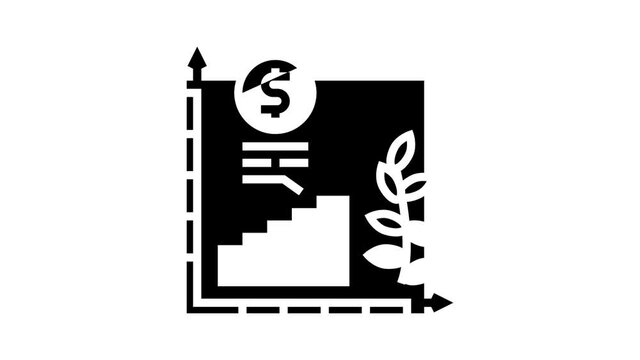 economics growth animated glyph icon. economics growth sign. isolated on white background