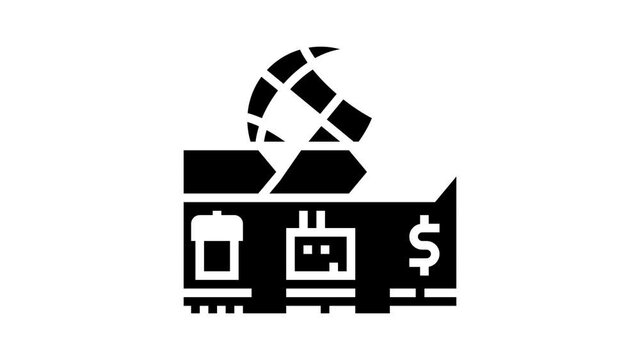 eco industry animated glyph icon. eco industry sign. isolated on white background