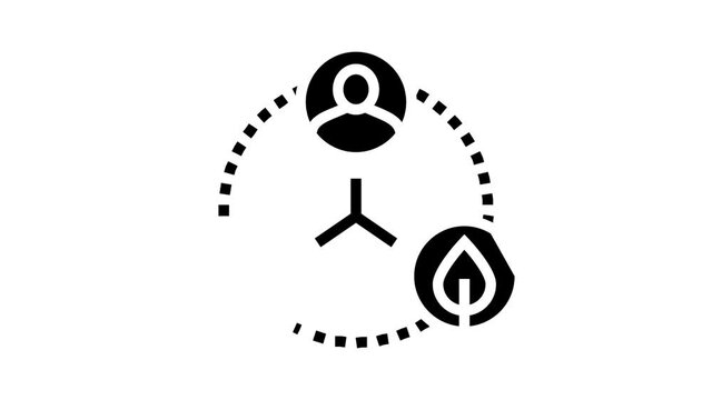 sustainable balanced economy animated glyph icon. sustainable balanced economy sign. isolated on white background