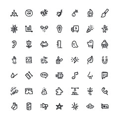 49 single vector doodle icons