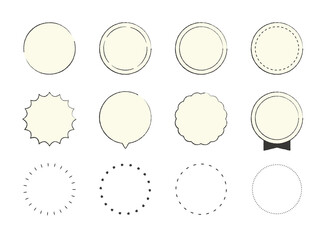 円形、丸型、吹き出し、見出し、ポイント、ラベルのフレームイラストセット