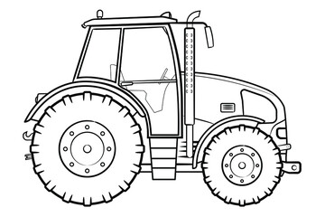 Farm tractor - vector illustration of a vehicle. - obrazy, fototapety, plakaty