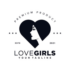 Love Girls Logo Design Vector Illustration Template Idea