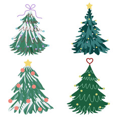 christmas tree branches.set of Christmas tree decorations.