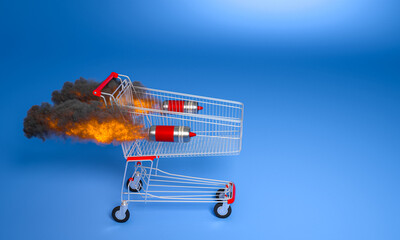 shopping cart with side flares. © tiero