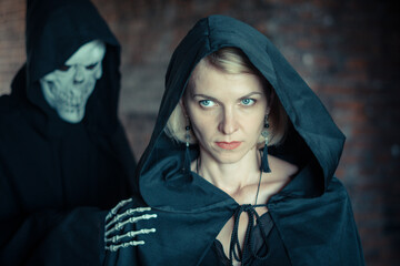 the girl and death in the cloak