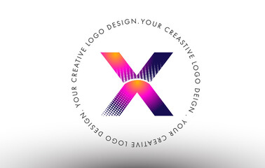 Obraz premium Dots Letter X Logo. X Letter Design Vector with Dots.
