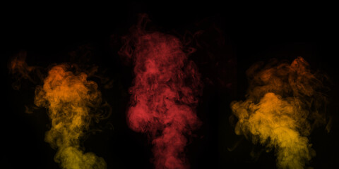 Perfect orange, red, yellow smoke, steam, fragrance, incense for your photos.