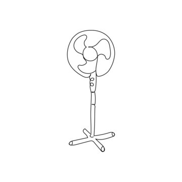 recommend clip art: Electric fan continuous line drawing. One line art of home appliance, cooling, air conditioning, indoor climate, fresh air.