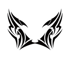 Wing black and white color sign illustration art tattoo design, symbol graphic decoration