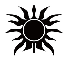 Black and white sun tattoo illustration astrology design digital art design symbol