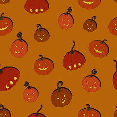 seamless pattern for halloween, pumpkins