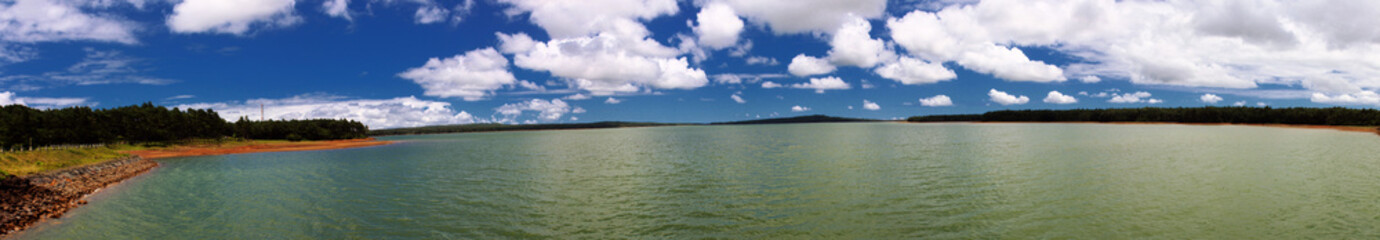 Panoramic view of 'Mare aux Vacoas' reservoir in Mauritius