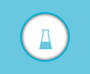 Biological medical flask icon. Flat design for chemistry, laboratory, science, biotechnological concepts.