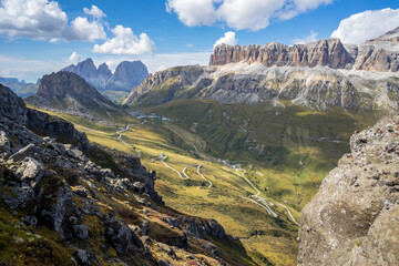 Naklejka premium Scenic view of the Sella Group. Dolomites.