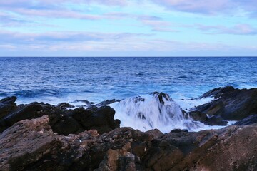 sea and waves on the rocks