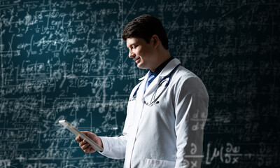 scientist with tablet