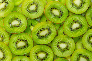 Kiwi Macro,Fresh Kiwi fruit sliced use for background,slice of kiwi fruit on a full frame. horizontal format