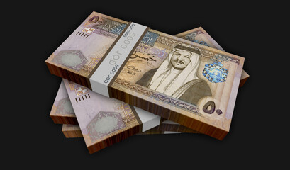 Jordan Dinar money banknotes pack illustration - obrazy, fototapety, plakaty