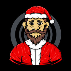 half body santa claus character illustration design