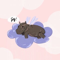 baby hippo cartoon
