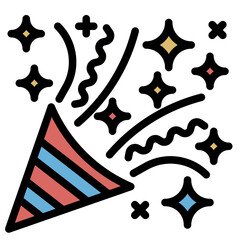 confetti line icon