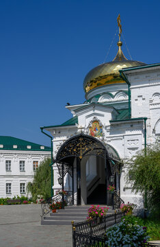 Entrance to the Trinity Cathedral of the Raifa Monastery in Kazan, Russia