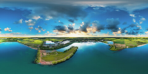 lake near Gimbsheim Germany 360° x 180° airpano