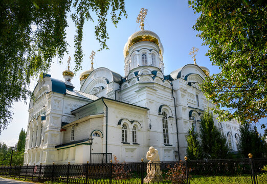 View of the Trinity Cathedral of the Raifa Monastery in Kazan, Russia