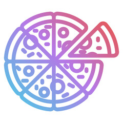 pizza gradient icon
