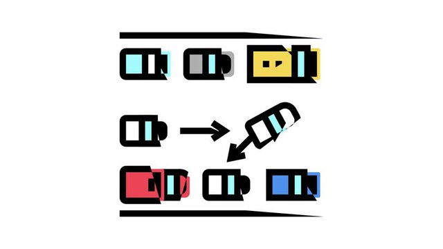 parallel parking animated color icon. parallel parking sign. isolated on white background