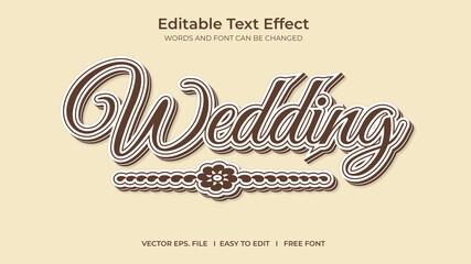 Wedding text effect style