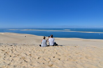 People at the dune du Pilat in Gironde. France