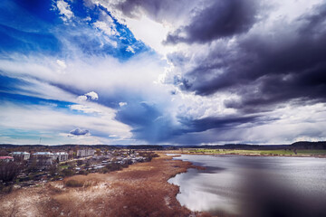 clouds over the river