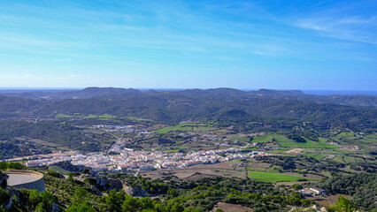 Fototapeta na wymiar Top view of Es Mercadal, Menorca, Balearic Islands, Spain