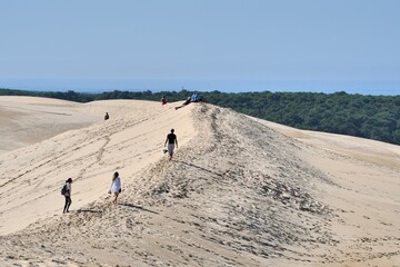 People at the dune du Pilat in Gironde. France