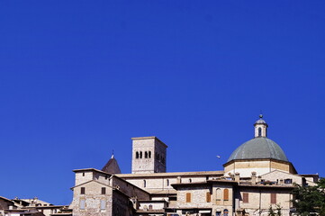 Dome and bell tower of the Cathedral of San Rufino in Assisi, Italy