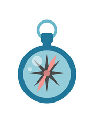 Fototapeta premium compass in a flat cartoon style