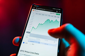 Bitcoin price chert on smartphone