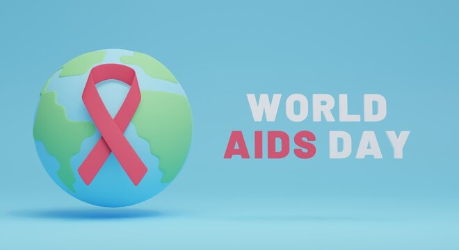 world aids day 3d render