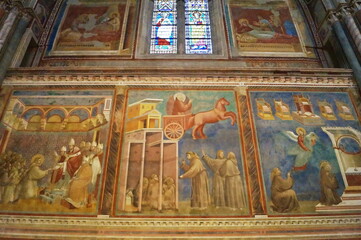 Frescoes inside the upper basilica of San Francesco in Assisi, Italy