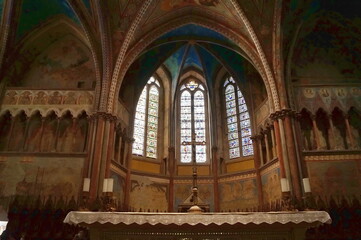 Fototapeta premium Interior of the upper basilica of San Francesco in Assisi, Italy