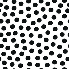 Polka dot pattern Random scattered dots Black and white Celebration confetti background Hand drawn round circle logo icon sign Fashion print clothes apparel greeting invitation card cover flyer poster