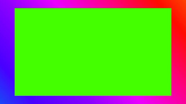 Color gradient Frame with Rotating Display on Green Screen