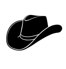cowboy stetson hat black silhouette - obrazy, fototapety, plakaty