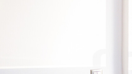 Shadow background. Sunlight architecture abstract background with light, black shadow overlay from window on white texture wall. Product presentation, backdrop and mockup, summer seasonal concept.