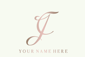 JC monogram logo.Calligraphic signature icon.Letter j and letter c.Lettering sign isolated on light fund.Wedding, fashion, beauty alphabet initials.Elegant, luxury handwritten style.