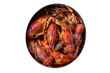 crayfish food fresh seafood red boiled  crustaceans meal snack on the table copy space food background rustic 