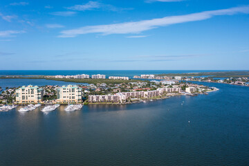 Fototapeta na wymiar Marco Island is a barrier island in the Gulf of Mexico off Southwest Florida, linked to the mainland by bridges south of the city of Naples. It’s home to resort hotels, beaches, marinas and golf cours